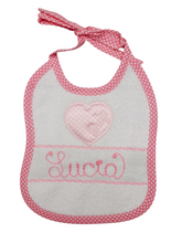 Carica l'immagine nel visualizzatore di Gallery, Bavaglino neonato BABY 2 colori cotone 100% Made in Italy possibilità di personalizzazione