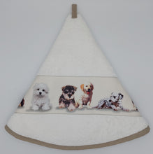 Carica l'immagine nel visualizzatore di Gallery, Girella "Cani" strofinaccio rotondo in spugna di cotone 100%,Made in Italy