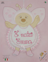 Carica l'immagine nel visualizzatore di Gallery, Fiocco nascita "COCCINELLA" 2 colori Made in Italy possibilità di personalizzazione