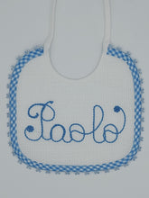 Carica l'immagine nel visualizzatore di Gallery, Bavaglino neonato Aida 2 colori cotone 100%,Made in italy  possibilità di personalizzazione