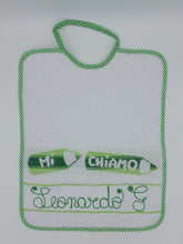 Carica l'immagine nel visualizzatore di Gallery, Bavaglio asilo bavaglino "Mi chiamo" personalizzato con NOME cotone 100% Made in Italy