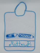 Carica l'immagine nel visualizzatore di Gallery, Bavaglio asilo bavaglino "Mi chiamo" personalizzato con NOME cotone 100% Made in Italy