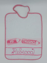 Carica l'immagine nel visualizzatore di Gallery, Bavaglio asilo bavaglino "Mi chiamo" personalizzato con NOME cotone 100% Made in Italy
