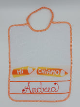 Carica l'immagine nel visualizzatore di Gallery, Bavaglio asilo bavaglino "Mi chiamo" personalizzato con NOME cotone 100% Made in Italy