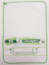 Carica l'immagine nel visualizzatore di Gallery, Asciugamano asilo "Mi chiamo" personalizzato con NOME cotone 100% Made in Italy con occhiello
