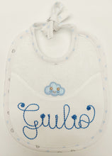 Carica l'immagine nel visualizzatore di Gallery, Bavaglino neonato NUVOLA 2 colori cotone 100% Made in Italy possibilità di personalizzazione