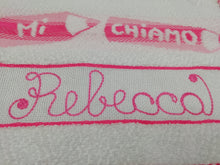 Carica l'immagine nel visualizzatore di Gallery, Bavaglio asilo bavaglino "Mi chiamo" personalizzato con NOME cotone 100% Made in Italy
