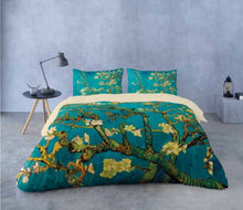 Carica l'immagine nel visualizzatore di Gallery, Lenzuola copriletto matrimoniale stampa digitale ARTE cotone 100% Made in Italy